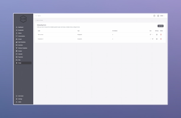 Client intake forms