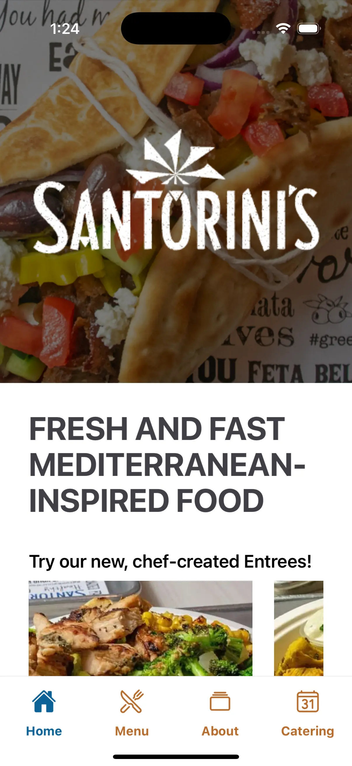 Screenshot of Santorinis Greek Grill project